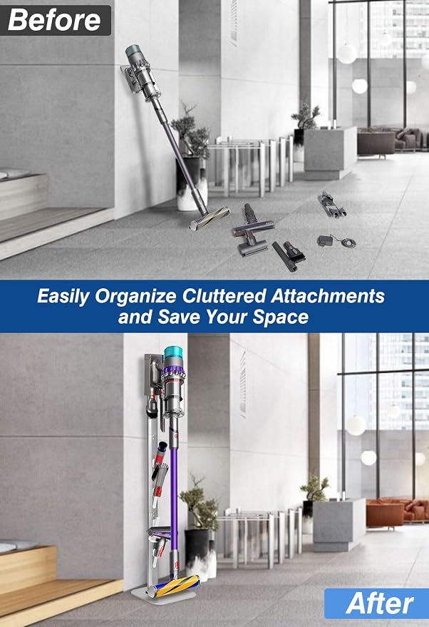 Haturi Vacuum Stand, Dyson Vacuum Holder and Metal Storage Bracket, Standing - Image 7