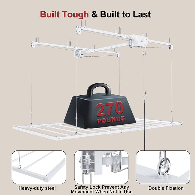 3x6FT Overhead Garage Storage Rack - Image 5