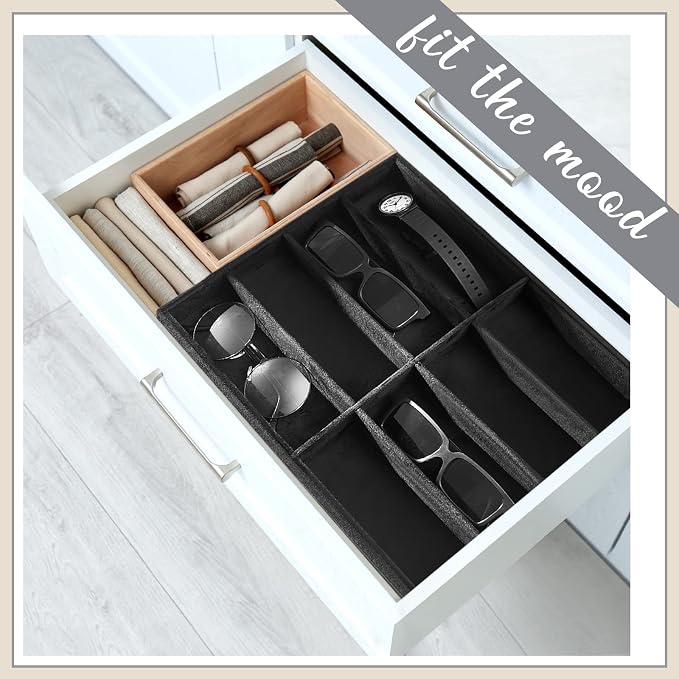 Amylove 2 Pcs Sunglass Organizer Trays Glasses Stackable Jewelry Trays Sunglass - Image 6