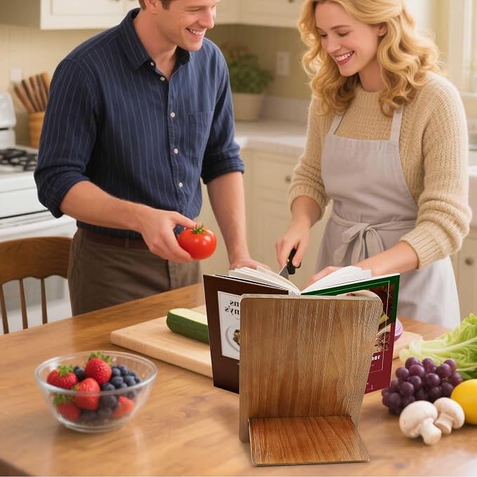 Wood Cookbook Stand Cookbook Holder: Kitchen Adjustable Cookbook Holder Recipe - Image 9
