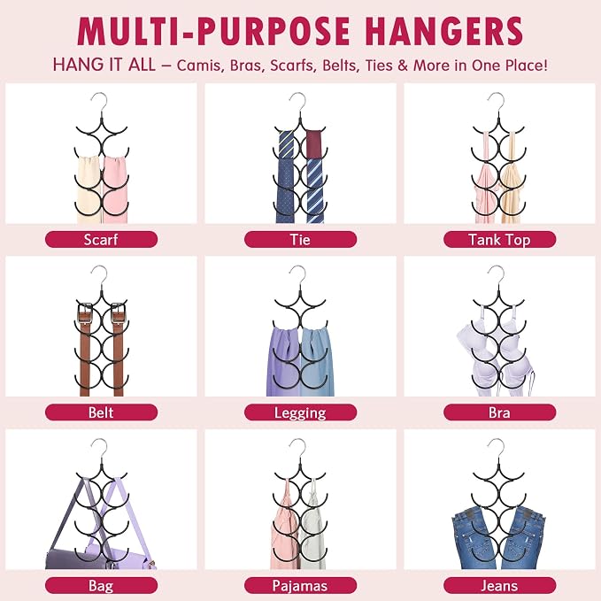 DOIOWN Tank Top Hanger, 4 Pack Space Saving Hangers Bra Camisole Hanger - Image 4
