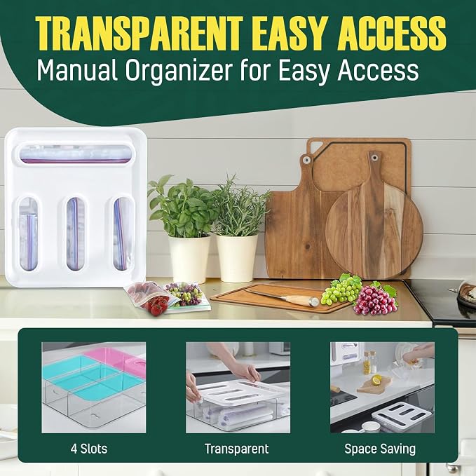 HIMUS Food Storage Bag Organizer - 4 in 1 Plastic Baggie Organizer - Image 4
