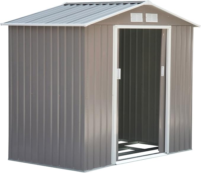 Outsunny 7' x 4' Outdoor Storage Shed, Garden Tool Metal Shed by Outsunny