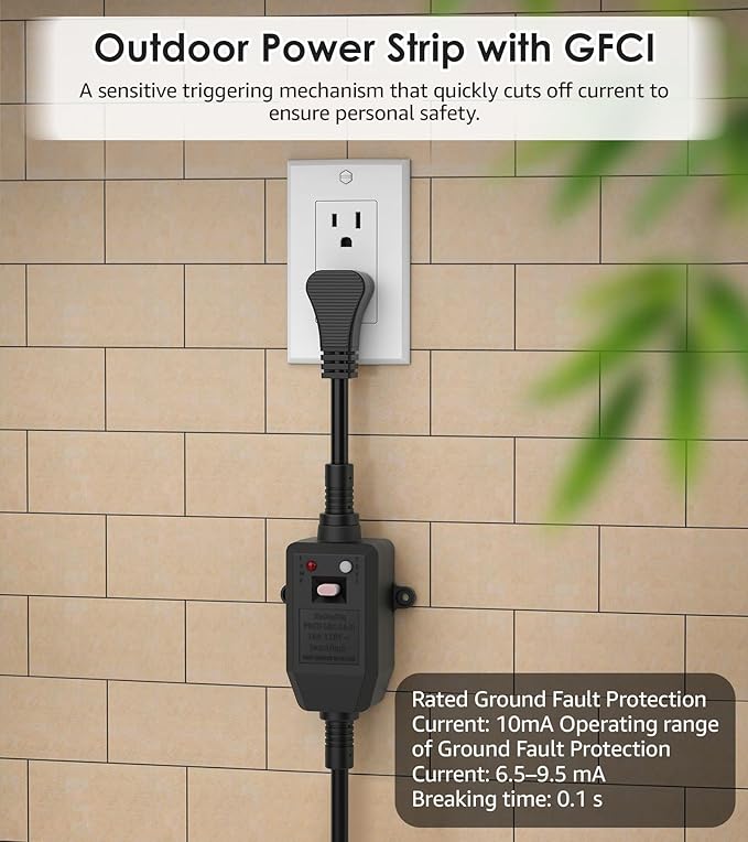 CCCEI GFCI Outdoor Power Strip Weatherproof - Image 3