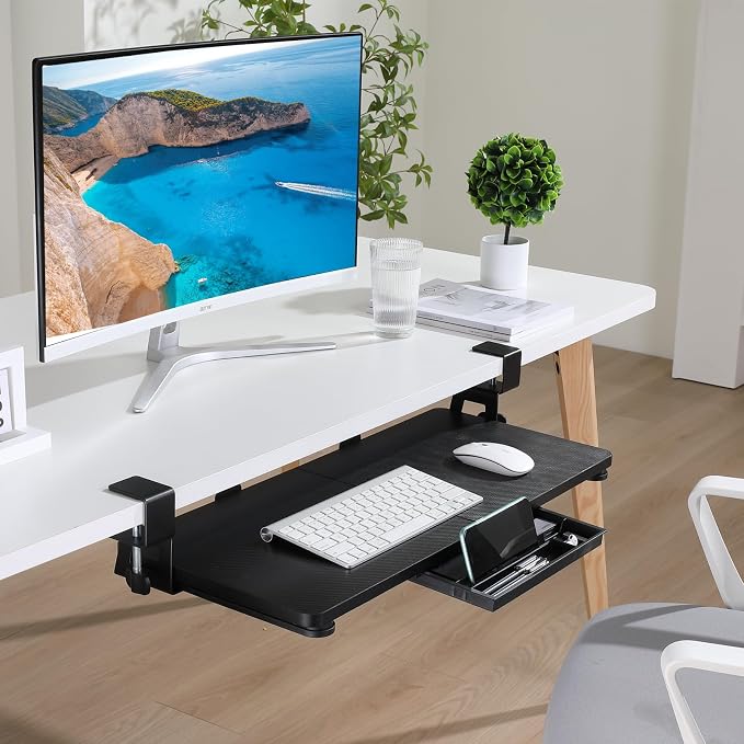 ETHU Keyboard Tray Under Desk, 26.77" X 11.81" Large Size Keyboard Tray - Image 5