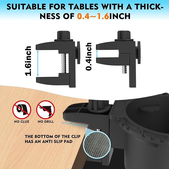 2-in-1 Upgraded Desk Cup Holder, Anti-Spill Table Cup Holder - Image 2