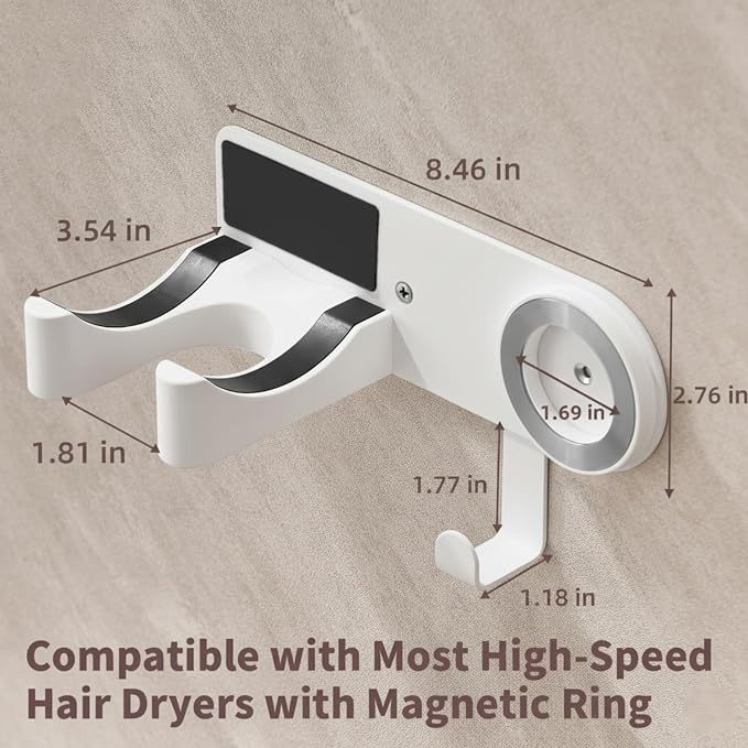Hair Dryer Holder Wall Mounted, Blow Dryer Holder - Image 3