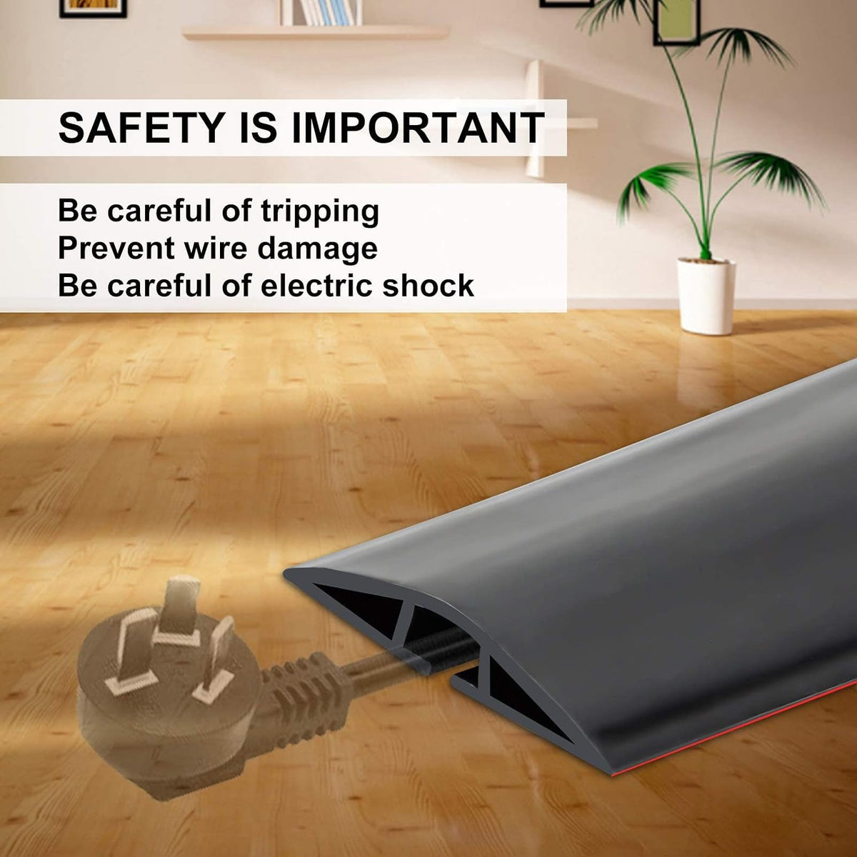 6.5Ft Floor Cord Cover Silicone Cable Protector Easy to Install Wire