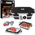 8L/16L BBQ Prep Tub with Cutting Board, Lid & Complimentary Mitts/Gloves – by Unknown