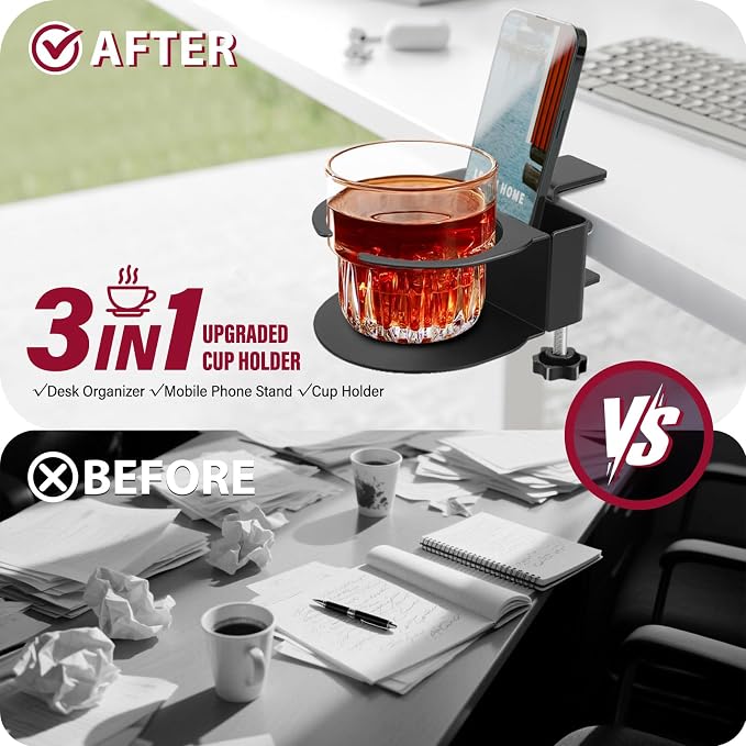 Desk Cup Holder for Coffee Mugs, Water Bottles - Image 3