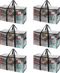 VENO 6 Pack Moving Bags & Large Christmas Storage Bins by Veno