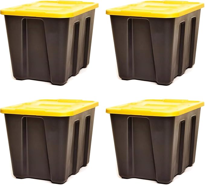 HOMZ 18 Gallon Durabilt Storage Bins, Secure Snap Lids, Break and Blemish by Homz