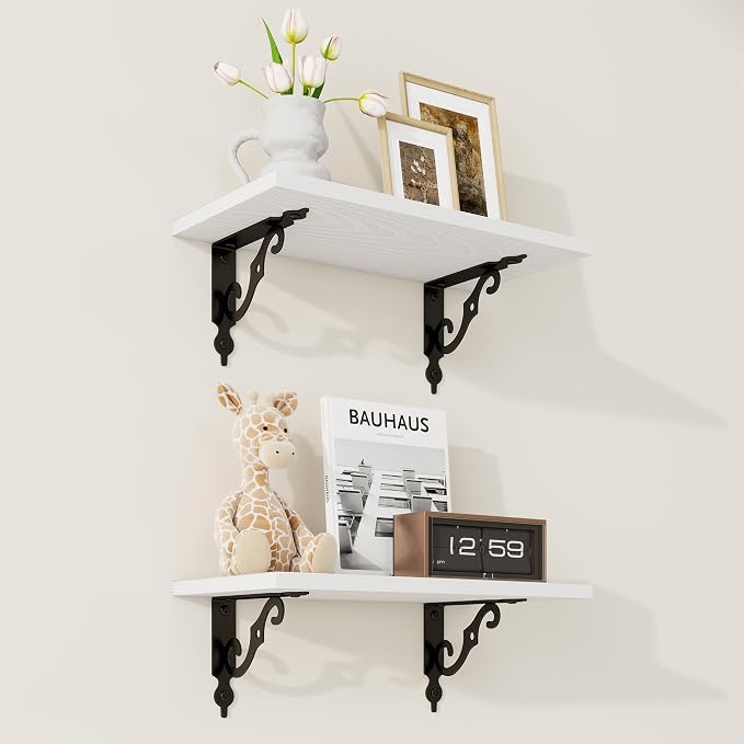 RICHFOCUS Floating Shelves for Wall Decor, 8 Inch Deep Shelves Set of 2 by Unknown