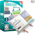 TAILI 6 Pack Vacuum Storage Bags, LONG SIDE ZIP, Vacuum Seal Bags by TAILI