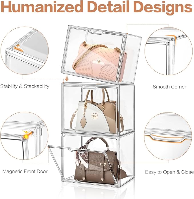 3 Packs Clear Handbag Storage Organizer - Image 3