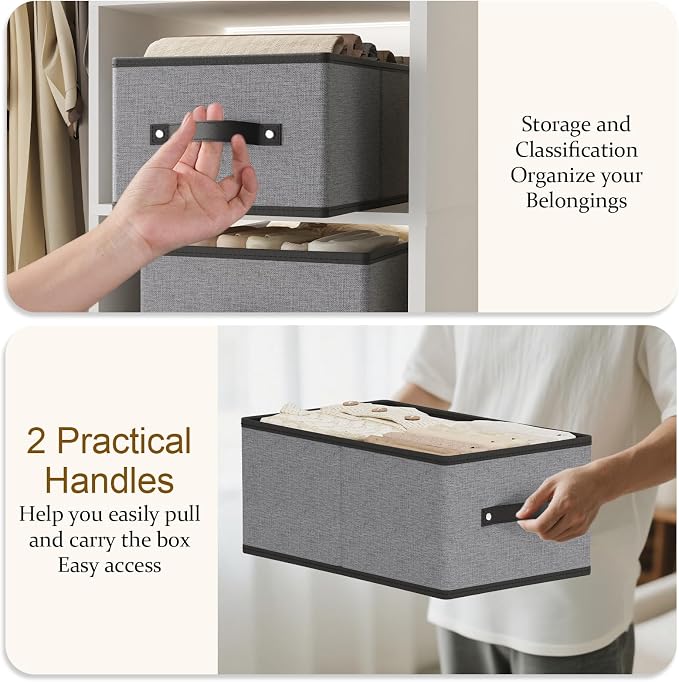 Foldable Storage Bins with Handles, Fabric Storage Cubes - Image 5