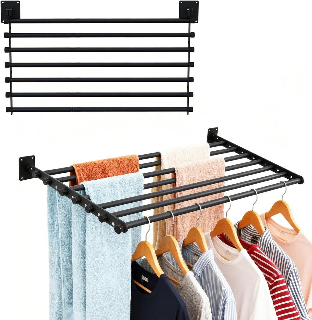 Wall Mounted Drying Rack, 43 Inches Wall Laundry Drying Rack