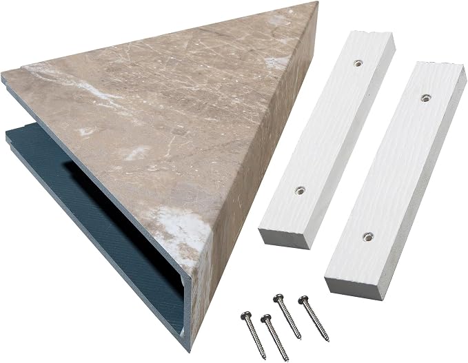 Palisade Vinyl Waterproof Corner Shower Shelf in Venetian Marble by PalisadeWallTilesandPlanks