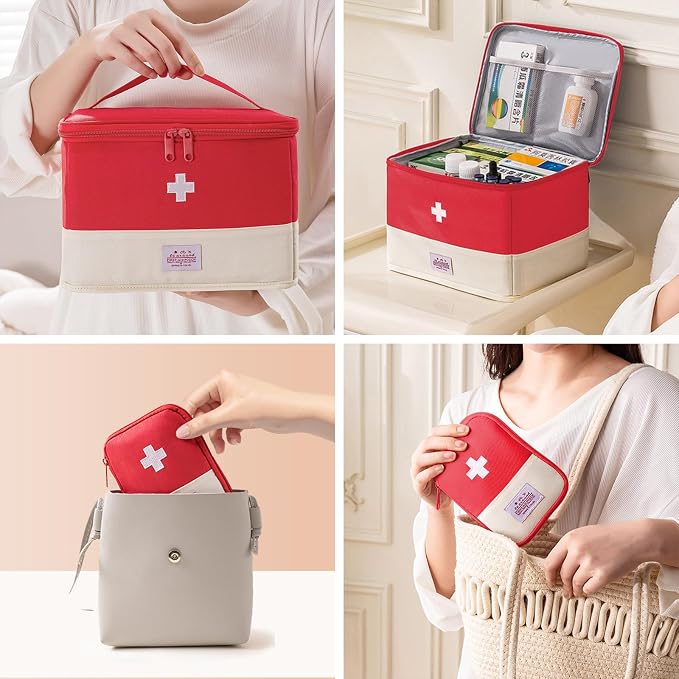 Medication Organizer Storage Bag, Large Capacity Portable Pill Bottle Organizer - Image 5