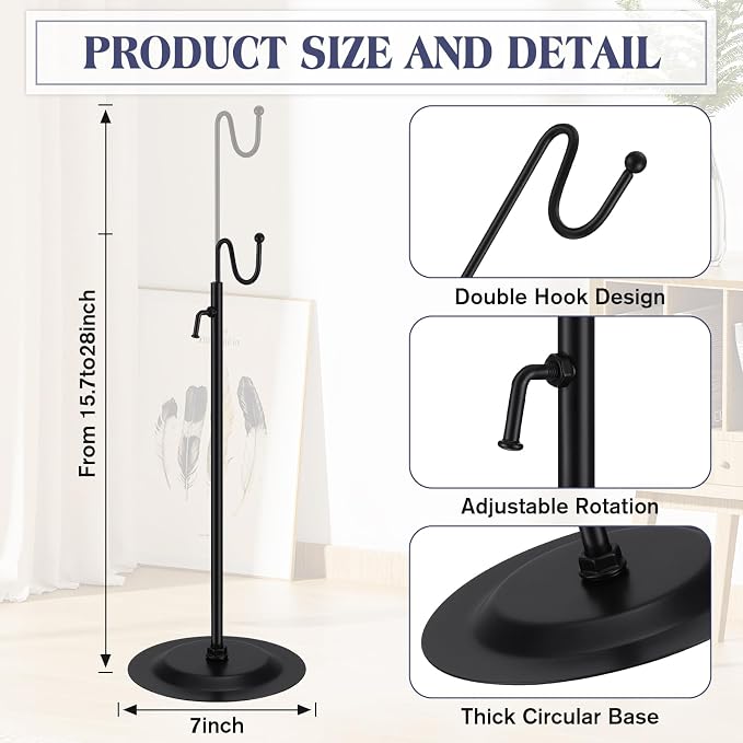 Therwen 6 Pcs Bag Display Stands Purse Display Stand Adjustable Height Handbag - Image 3