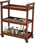 DJAR Rolling Art Supplies Cart, Solid Beech Wood Art Supply Organizert by DJARARTTOOL