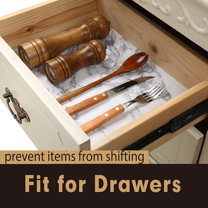 Drawer and Shelf Liner 12 in x 10 FT, Non Adhesive Water Resistant, Easy Clean - Image 3
