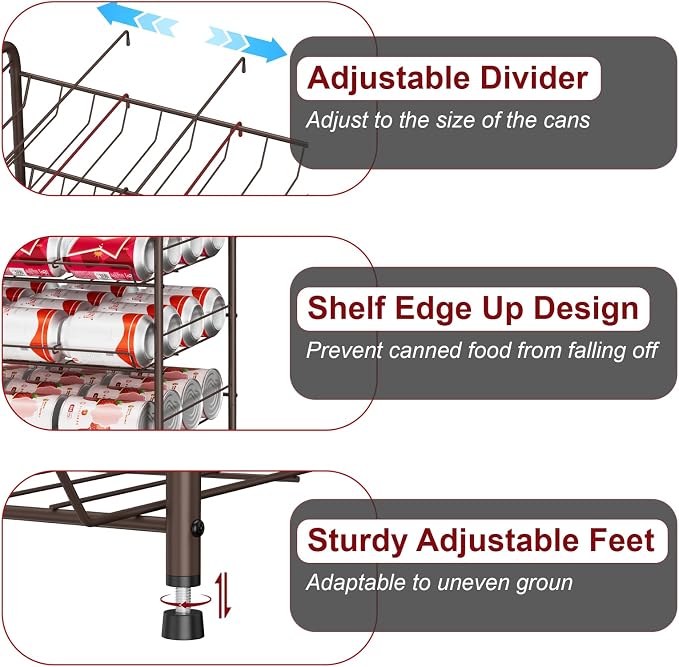 Vrisa Can Rack Organizer 5 Tier Cans Storage Organizer - Image 3