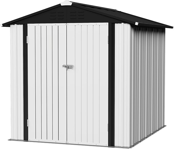 Flamaker 6x8 FT Storage Shed Waterproof Metal Garden Shed by Flamaker