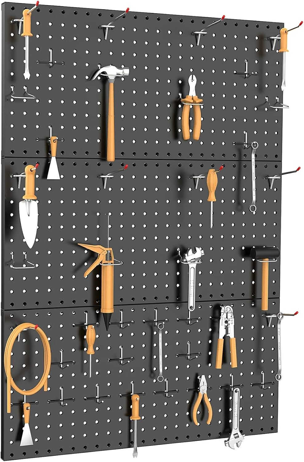 TORACK 3 PCS Metal Pegboard Panels(12x24 in) for Wall, 36x24 in Peg
