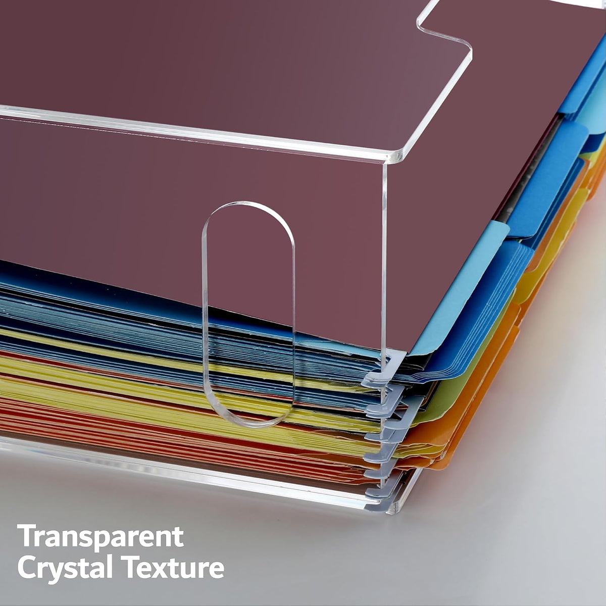 DINGHUO Acrylic File Folder Organizer, Hanging File Organizer Box