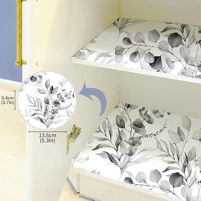 HAOKHOME Floral Shelf Liner and Cabinet Liner, Self-Adhesive Drawer Liners - Image 4
