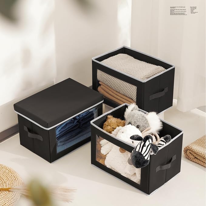 Cube Storage Bins with Lids, Fabric Organizer Bins with Handle, Cloth Storage - Image 6
