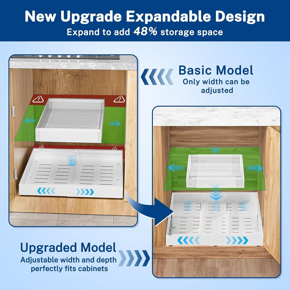 Pull Out Cabinet Organizer Expandable (12.4"-20.08")W &