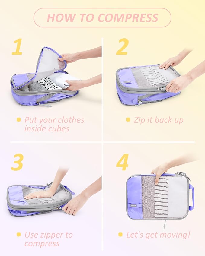 BAGSMART 6 Set /4 Set/2 Set Compression Packing Cubes - Image 6