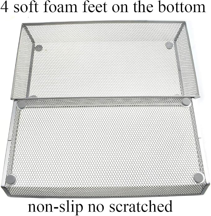 HAHIYO Stackable Mesh Tray Cup 12 x 6 x 2 inches Sturdy Container - Image 2
