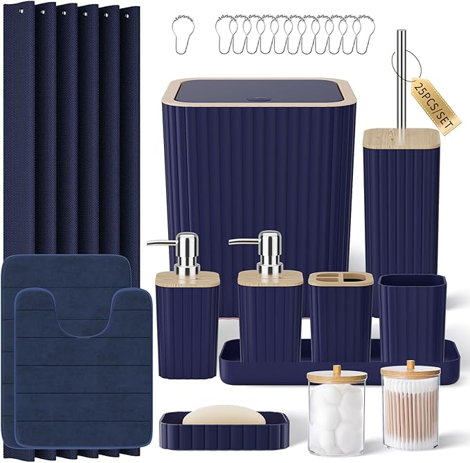 Bathroom Set - 25PC Blue Bathroom Set by BetterbathroomwithXLHOME