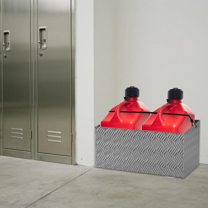 Dual Gas Can Holder Aluminum Motorsport Fuel Storage Rack - Image 6