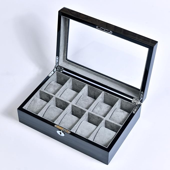 Watch Box for Men 10 Watches Storage box&Organizer Smart Watch Display Case - Image 7