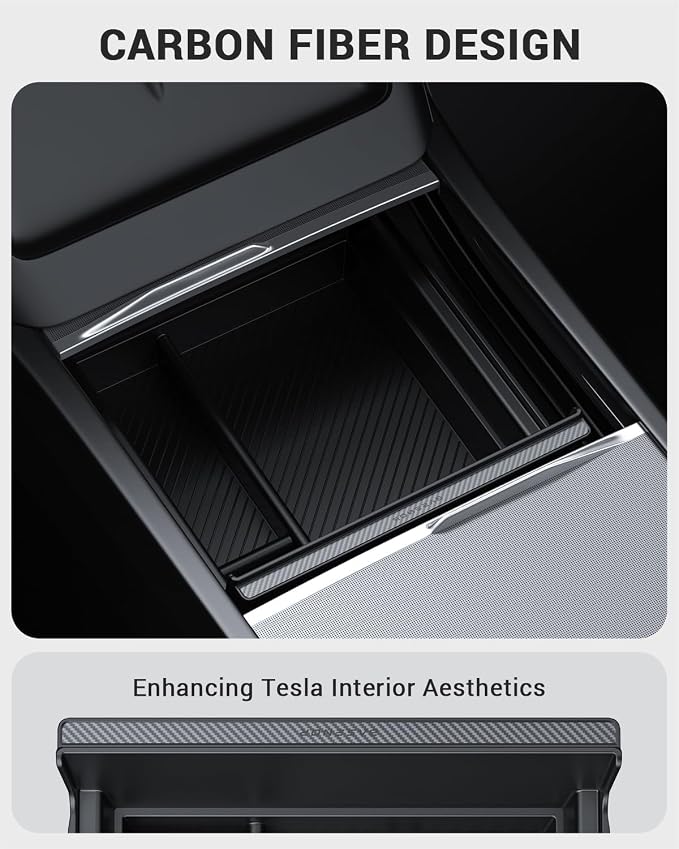 BASENOR 2026 Tesla Model Y Model 3 Center Console Organizer Tray, Hidden - Image 4