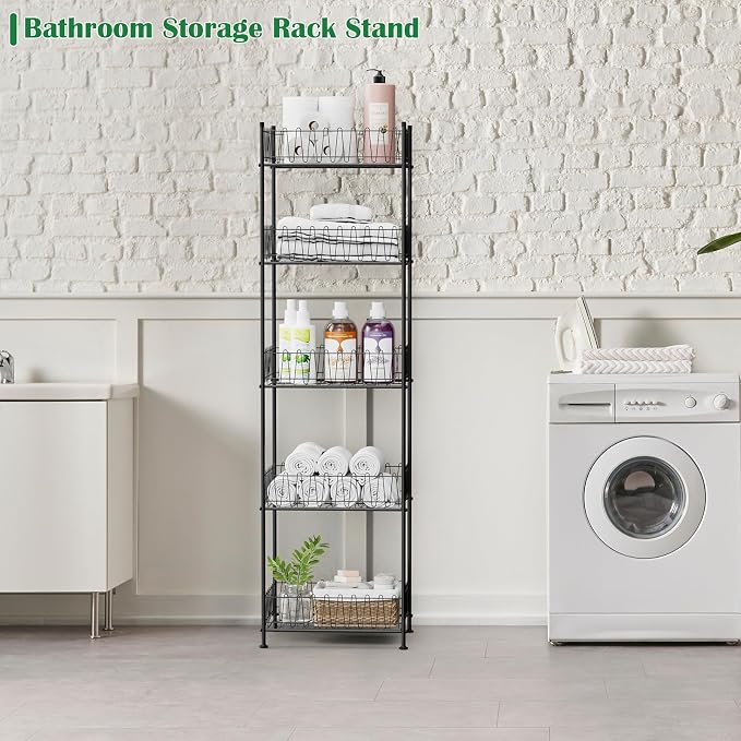 5 Tier Water Bottle Organizer Rack Metal Free Standing Water Storage Rack - Image 8