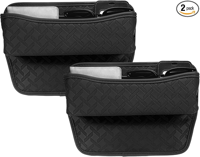 HARFINGTON 2pcs Car Seat Gap Filler Organizer 11.5 x 8 x 2.1 Inch Leather by HARFINGTON