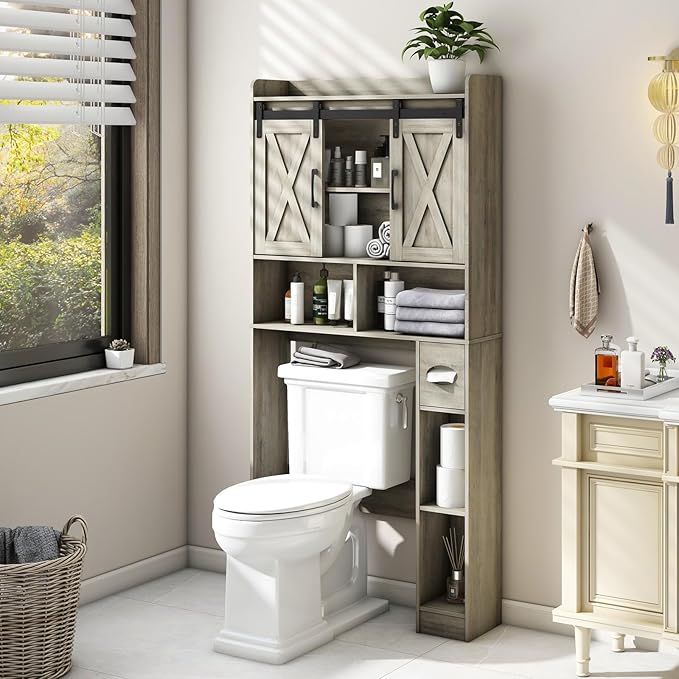 Vabches Over The Toilet Storage Cabinet, Farmhouse Storage Cabinet Over Toilet by Vabches