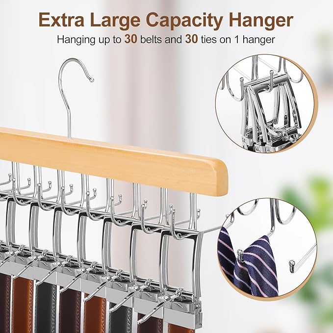 TOPIA HANGER 2 Pack 2 in 1 Belt Tie Hanger - Image 3