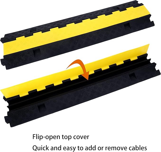 Cable Ramp Cable Protector Ramps Wire Hose Protective 2 Channel Traffic Rubber - Image 3