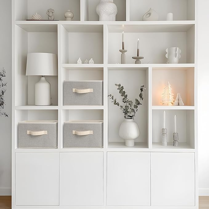 Storage Baskets, 11-Inch Woven Fabric Bins, Storage Cubes - Image 7