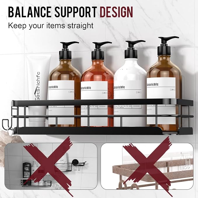 Large Capacity Shower Caddy, Heavy-Duty Adhesive Shower Organizers - Image 4