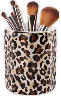 Jwest Pen Holder, Makeup Brush Holder Ceramic Shiny Gold Leopard Cheetah by Jwest