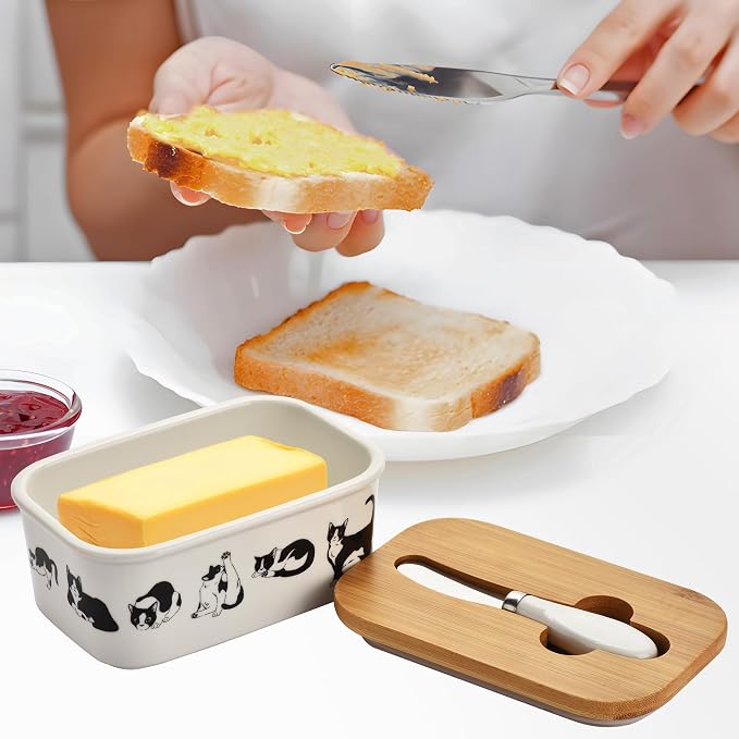 Cute Cat Large Butter Dish - Image 3