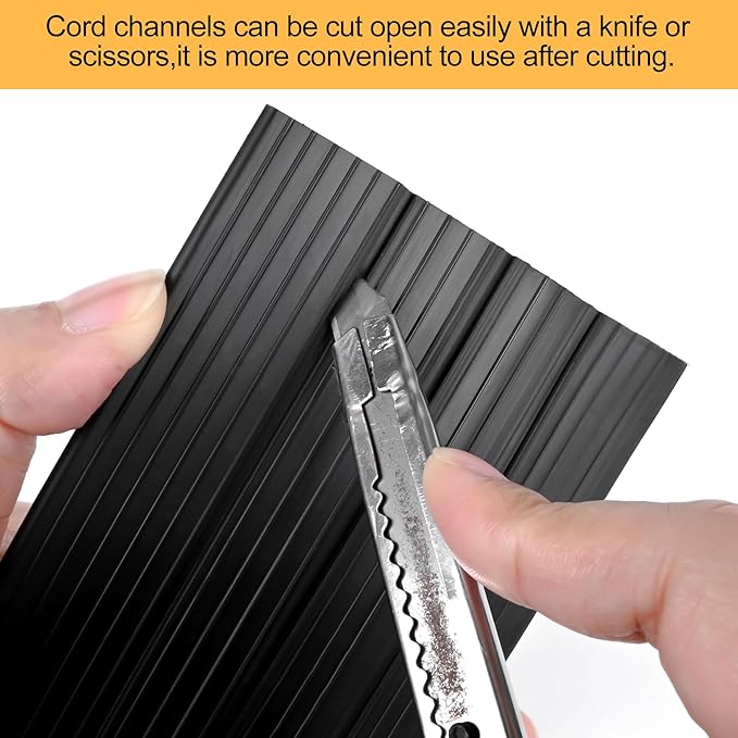 13Ft Cord Cover Heavy Duty Cable Protector 3 Channels Contains Cords Cables and - Image 3