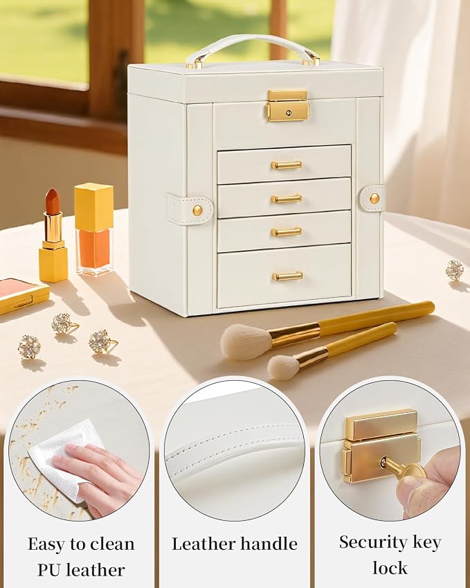TORIBIO Jewelry Box for Women, Leather Jewelry Organizer - Image 7